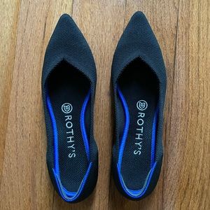 Rothy’s Black Pointed-Toe Flats, Black
